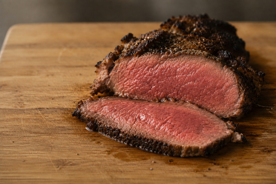 Meat cooked to the right internal temperature